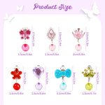 MAYCREATE 7 Pairs Girls Princess Earrings Clip On Earrings Non-piercing Girls Earrings Color Resin Crystal Flower Bow Earrings Jewelry Pretend Play Clip On Earrings Party Favor Dressing Up Jewelry