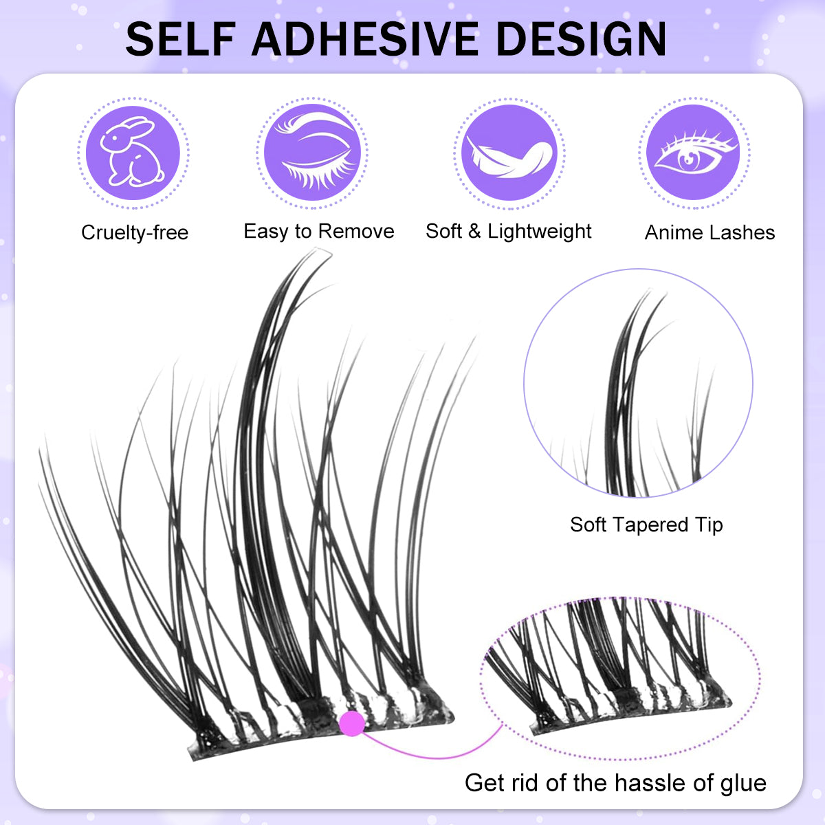 MAYCREATE® 120Pcs Self Adhesive Eyelashes, Self Adhesive Eyelash Clusters, Lash Clusters Press On Lashes Self Stick Cluster Lashes Pre Glued Eyelash Clusters with Tweezer No Glue Needed, 11-13mm