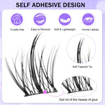 MAYCREATE® 120Pcs Self Adhesive Eyelashes, Self Adhesive Eyelash Clusters, Lash Clusters Press On Lashes Self Stick Cluster Lashes Pre Glued Eyelash Clusters with Tweezer No Glue Needed, 11-13mm