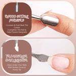 MAYCREATE 200Pcs Nail Polish Remover Foil Wraps with Pre-soaked Acetone-based Cotton Pads Gel Nail Polish Remover Wraps Finger Nail Polish Removal Tool with Cuticle Pusher & Nail Filer