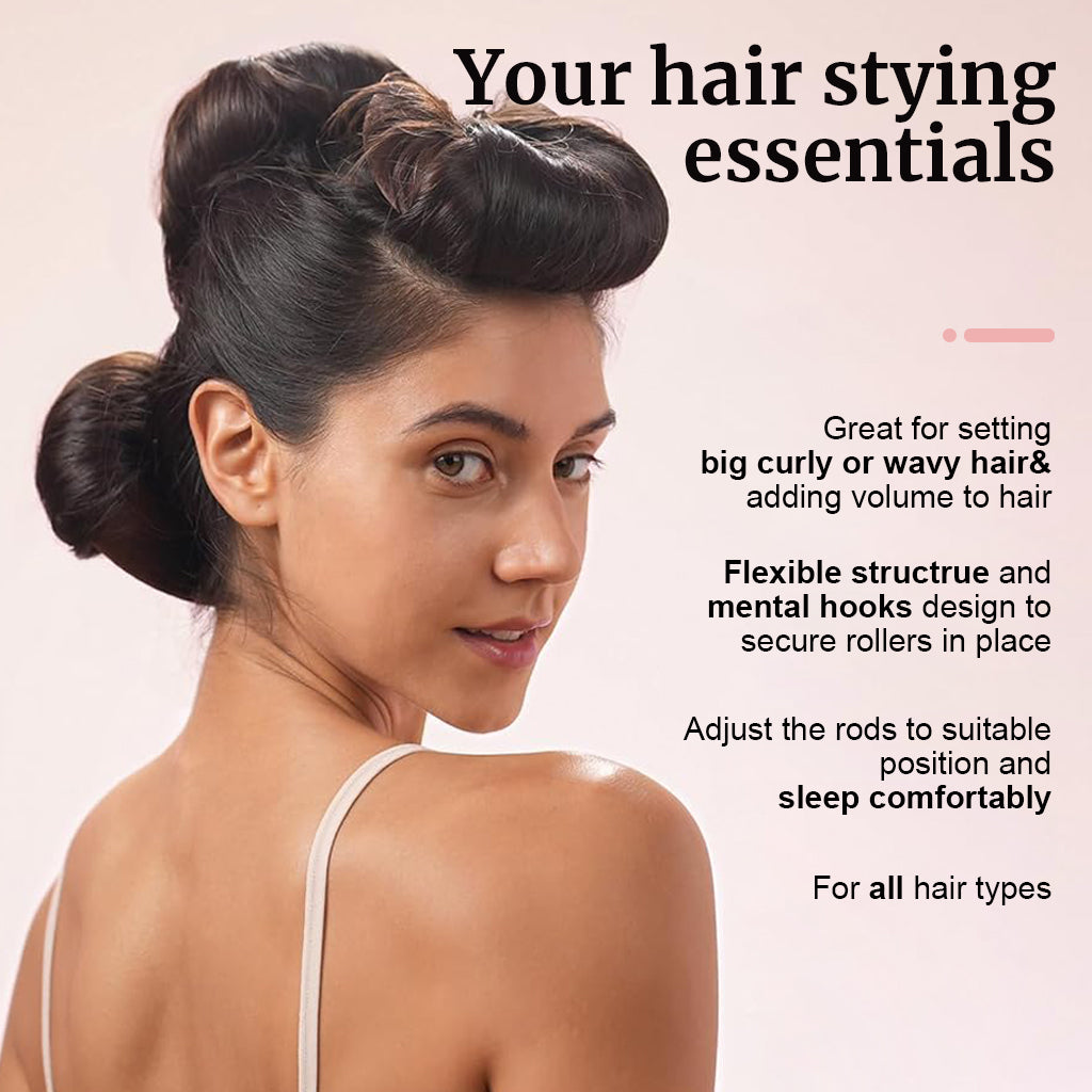 MAYCREATE 6PCS Heatless Hair Curlers Soft Satin Velvet No Heat Overnight Curling Rods with Hook, Flexible Blowout Styling Tools for Big Voluminous Curls, Comfortable All-Day Use, Beige