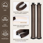 MAYCREATE 3pcs Heatless Overnight Hair Curlers, Hair Curlers to Sleep In Curlers Blowout, No Heat Curling Rods Set for Women with Headscarf and Hook for Long Hair, Brown