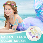 MAYCREATE 4 Sheet Glittering Mermaid Tattoo Stickers for Girls Temporary Waterproof Tattoo Sticker Arm Stickers Makeup Stickers Party Stickers