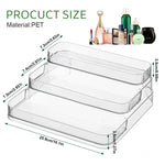 MAYCREATE® Perfume Display, 3 Tier Clear Acrylic Riser Shelf for Perfume with Fences, Cupcake, Gemstones, Curio, Anime Figurines, Skin Care Products for Organization and Decor