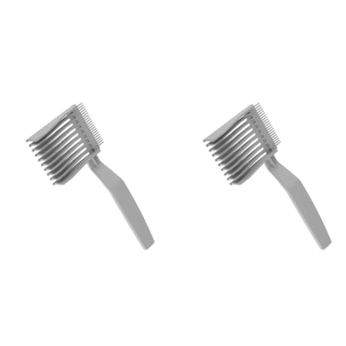 MAYCREATE® Barber Comb Fade Professional Hair Cutting Heat Resistant Styling Tool Dual Teeth for Precision Cuts Home Salon Use Grey 2PCS
