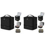 MAYCREATE® Travel Nail Polish Organizer Bag Large Capacity Double Layer Zipper Makeup for 30 Bottles Portable Art Tool Case with Handle Multi Pouches Cosmetic Storage 2 PCS