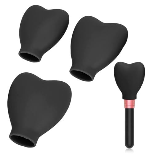 MAYCREATE® Makeup Brush Cover 3 Sizes Set, Silicone Travel Dustproof Covers for Makeup Brushes, Reusable Foundation Brush Protector Cap, Universal for Single & Multi-fit (Brush Not Included)