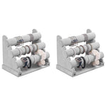 MAYCREATE® Bracelet Holder Organizer 3-Tier Jewelry Display Stand for Watch Bangle Detachable Velvet Desk Storage Showcase Rack Grey 2PCS