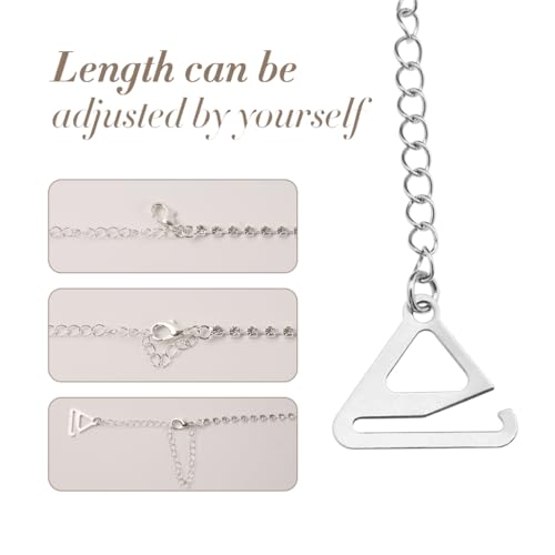 MAYCREATE® 4 Pairs Bra Straps for Women Fancy, Adjustable Crystal Beaded Bra Straps Chain, Rhinestone Straps for Bra Women, Shining Shoulder Strap for Strapless Dress (Silver & Gold)