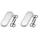 MAYCREATE® Nose Scissors Beard For Men Mustache Eyebrow Trimmer Stainless Steel Set with Storage Box X 2