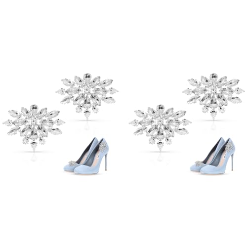 MAYCREATE® 4PCS Shoe Clips Charms for Women Crystal Rhinestone Decoration Detachable Buckle Bridal Wedding Prom Party High Heels Accessories
