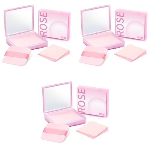 MAYCREATE® 200PCS Blotting Paper for Oily Face Oil Absorbing Sheets Natural Rose Travel Compact Wipes with Mirror Puff for Men Women