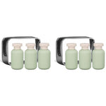 MAYCREATE® 100ml Travel Bottle Kit for Toiletries 6PCS Toiletry Bottles Accessories Soft PE Leakproof Empty Squeeze Dispenser for Shampoo Body Lotion with Storage Pouch