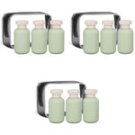 MAYCREATE® 100ml Travel Bottle Kit for Toiletries 9PCS Soft PE Leakproof Empty Squeeze Dispenser for Shampoo Body Lotion With Storage Pouch