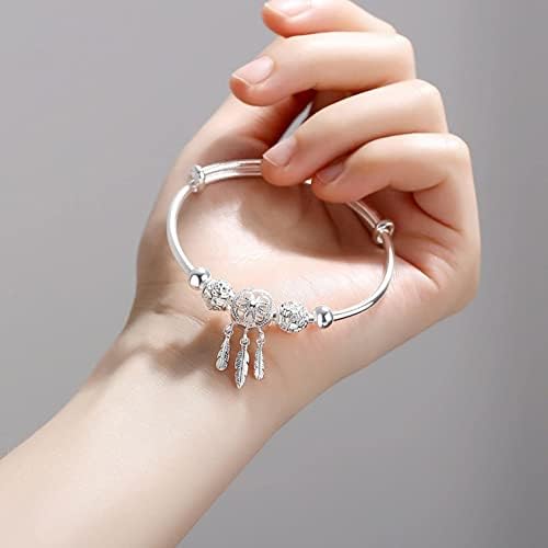 MAYCREATE Silver Creative Dreamcatcher Electroplate Bracelet for Women,Adjustable Size,Fashion Stylish Jewelry for Girls, With Gift Box