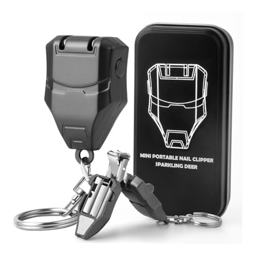 MAYCREATE Folding Nail Clipper with Filer Heavy Duty Nail Clipper for Thicken Nail Travel Nail Trimmer with Key Chain & Storage Box Creative Design Nail Cutter