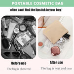 MAYCREATE® 12PCS Pocket Cosmetic Bag Small Pouches Women Waterproof PU Makeup Bags Travel Organizer Coin Purse Lipstick Headphones Jewelry Accessories No Zipper Self-Closing Assorted