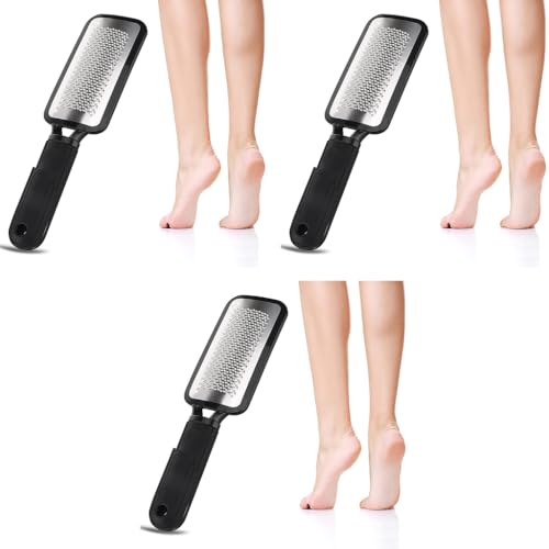 MAYCREATE® Leg Heel Foot Scrubber for Dead Skin Stainless Steel Exfoliating Cleaner File Callus Remover for Cracked Heels Pedicure Kit Very Sharp Big 11 x 3 inch 3PCS