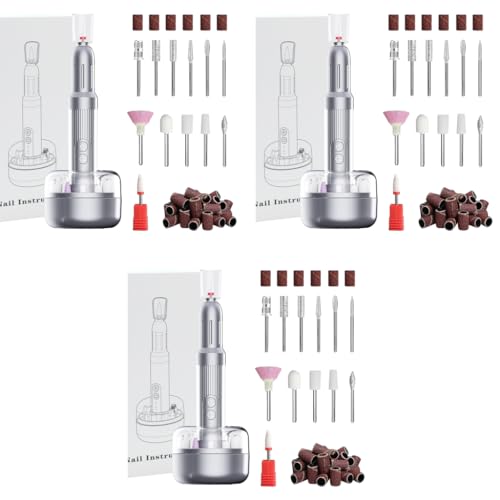 MAYCREATE® Nail Drill Machine with 12 Drill Bits 6 Speeds USB for Acrylic Gel Salon Portable Manicure Pedicure for Art DIY Extension 3PCS