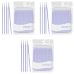 MAYCREATE® 100-Count Fine Tip Cotton Swabs for Makeup Removal Eyeliner Mascara Precision Excess Cosmetics Tools Fixing Sharpening Lip Liner Correction 3PCS