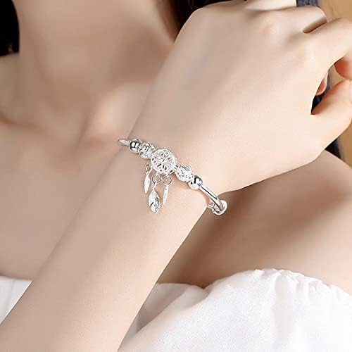 MAYCREATE Silver Creative Dreamcatcher Electroplate Bracelet for Women,Adjustable Size,Fashion Stylish Jewelry for Girls, With Gift Box