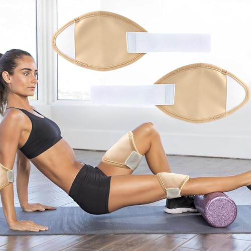 MAYCREATE® 6PCS Castor Oil Pack Wrap for Knee with Adjustable Elastic Strap Reusable Breathable Cotton Compress Pads for Calf Knees Arm Leg