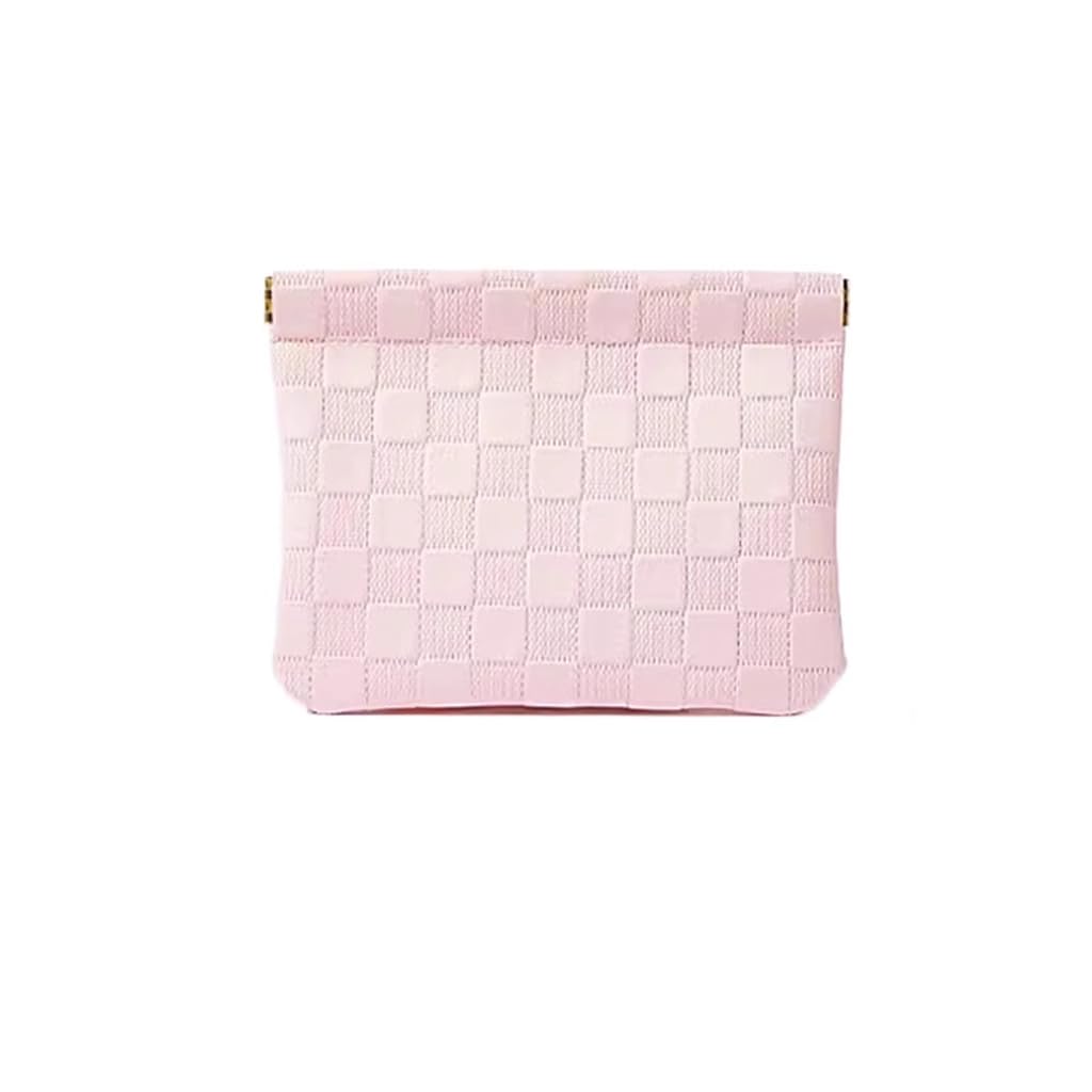 MAYCREATE® Leather Pocket Cosmetic Bag,Wallet Lipstick Cosmetic Accessories Storage Bag self-Closing Small Pink