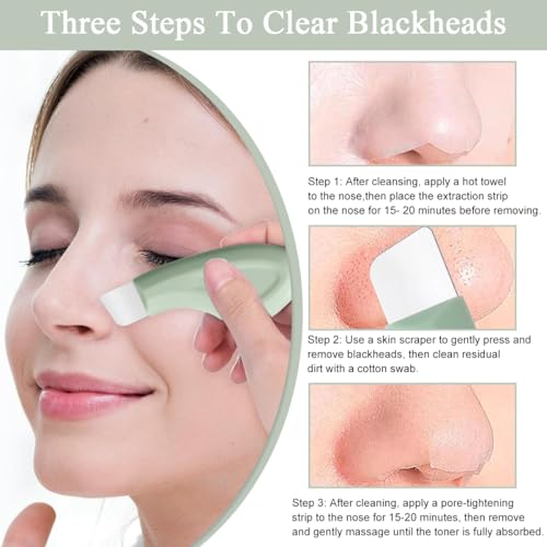 MAYCREATE® Blackhead Removal Tool, Silicone Face Scrubber Black Head Remover for Deep Cleansing, Face Scraper Nose Blackheads Skin Care Tool for Men Women Pore Cleaning, Acne, Whitehead, Comedones 2 PCS