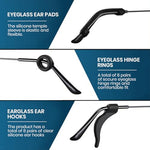MAYCREATE® 50PCS Eyeglasses Retainers Sets, Silicone Anti-Slip Eyeglass Holder, Comfort Ear Grip Hooks Protectors for Spectacle Sunglasses Reading Glasses Eyewear, Black