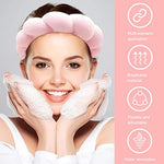 MAYCREATE® Spa Headband for Women Girls Soft Sponge Makeup Fashion Clouds Hairband Non Slip Hoop Headwear for Washing Face Shower Skincare Pink 2PCS