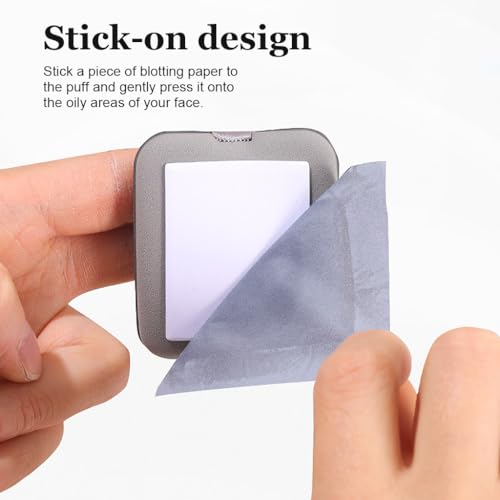 MAYCREATE® 200Pcs Oil Blotting Paper for Oily Skin, Natural Linen Face Sheets with Mirror & Puff, Compact Case for Men & Women, Absorbs Excess Oil, Makeup-Friendly, for Travel & Everyday Use