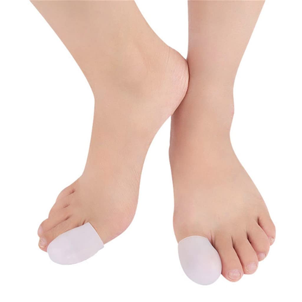 MAYCREATE Toe Separator for Big Toe Pain Relief with 3 Pairs 2 in Silicone Gel Caps | Prevent Blisters and Corns