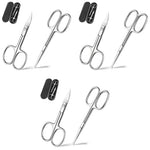 MAYCREATE® 2pcs Nose Scissors Beard Mustache Eyebrow Trimmer Stainless Steel Set with Storage Box Silver X3