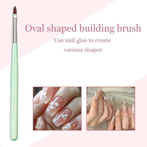 MAYCREATE® Professional 3PCS Nail Art Brush Set Salon Quality Detailing Kit with 2-in-1 Striping Dotting Tool Flat Brush for Acrylic Gel Nails DIY Extension Design