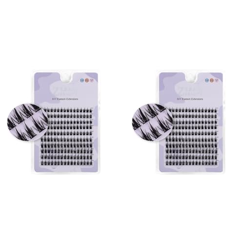 MAYCREATE® False Eyelash Extensions Kit DIY 160pcs Eye Lashes Clusters 11-12-13mm Mixed Natural Curl False Eyelashes for Women Girls Home Use Wispy Lash X 2