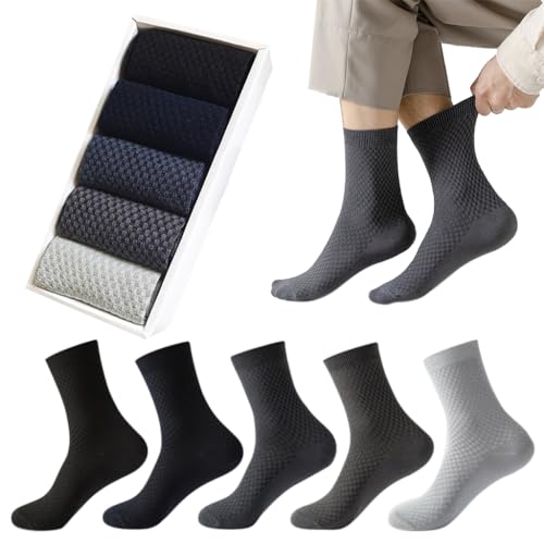 MAYCREATE® Bamboo Ankle Socks for Men - Bamboo Cotton Fiber Ankle Length Half Terry Socks Ideal for Gym, Running, Casual Wear with Odor Control Comfort Pack of 5