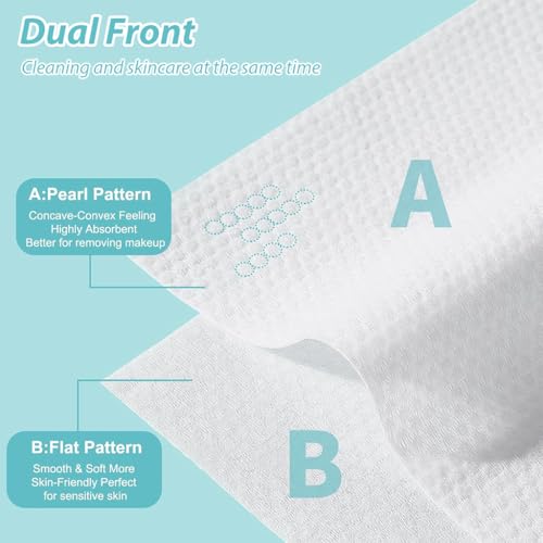 MAYCREATE® Disposable Face Towels, 216 Count Large 20x20 cm, 100% Pure Cotton Soft Dry & Wet Wipes, Multi-Purpose for Skin Care, Makeup Removal, Baby Care, Home & Travel, Unscented, Lint-Free