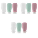 MAYCREATE Travel Toiletries Bottles Kit for Easy Packing featuring 9PCS 90ml Leakproof Silicone Containers | Refillable Dispensers for Shampoo and Lotion