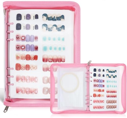 MAYCREATE® Press On Nail Storage Organizer Binder with 4 Insert Pages