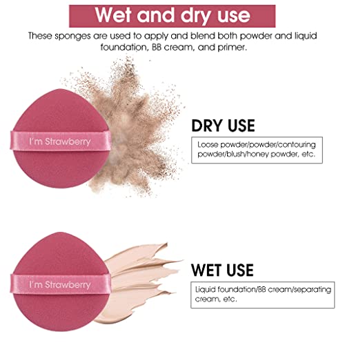 MAYCREATE® 21PCS Makeup Sponge Powder Puff Latex-free Makeup Puff Blender Sponge, Air Cushion Pads for Liquid Foundation, Cream, Powder, Concealer, Wet & Dry Dual Use(Pink)