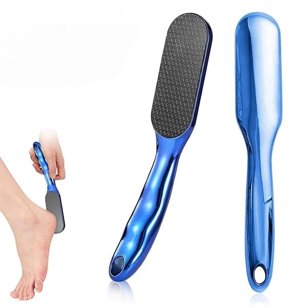 MAYCREATE Foot File for Callus Removal with Ergonomic Long Handle and Nanoglass Surface | Gentle Exfoliation for Smooth Feet