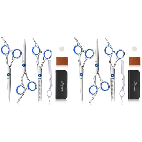 MAYCREATE® Full Set Hair Cutting Scissors Kit Professional Hair Dressing Barber with Storage Case for Men Women Adult Kids Cut 2 PCS