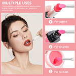 MAYCREATE® 6PCS Lip Brush for Lipstick Reusable Silicone Applicator with Cover Retractable Scrub for Gloss Cream Masks Applying Makeup Tools