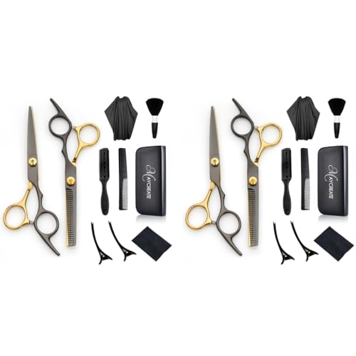MAYCREATE® Hair Cutting Scissors for Men Stainless Steel Professional Salon Barber Hair Dressing Kit Haircut Dressers Scissor 2 PCS