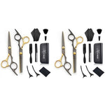 MAYCREATE® Hair Cutting Scissors for Men Stainless Steel Professional Salon Barber Hair Dressing Kit Haircut Dressers Scissor 2 PCS