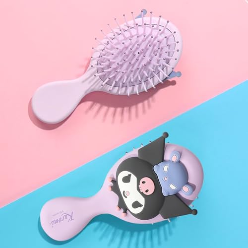 MAYCREATE® Hair Brush for Girls Kuromi Paddle 5.3 Inches Kids Detangler Toddler Hair Brushs Oval Scalp Massager Cartoon Comb for Baby Girl