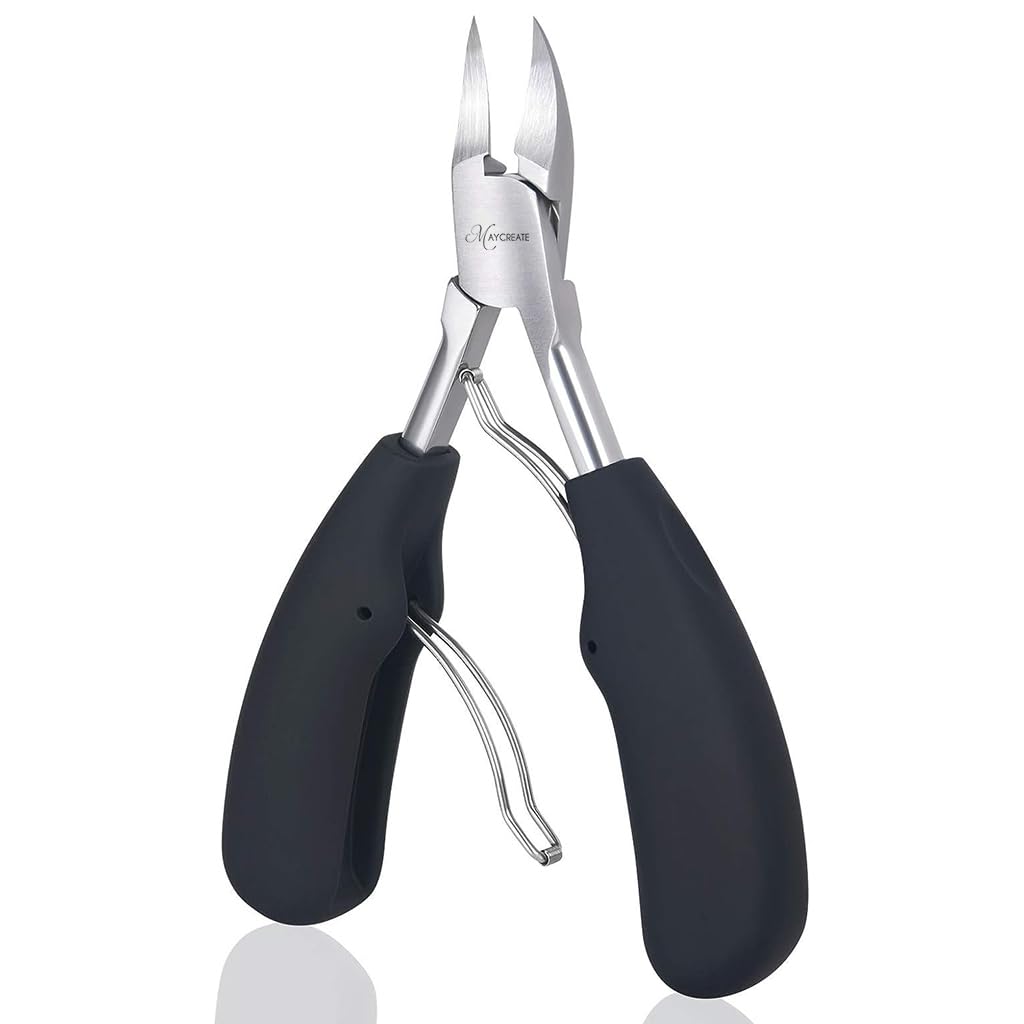 Maycreate Toe Nail Clipper for Ingrown or Thick Toenails with Long Handle and Soft Grip for Seniors