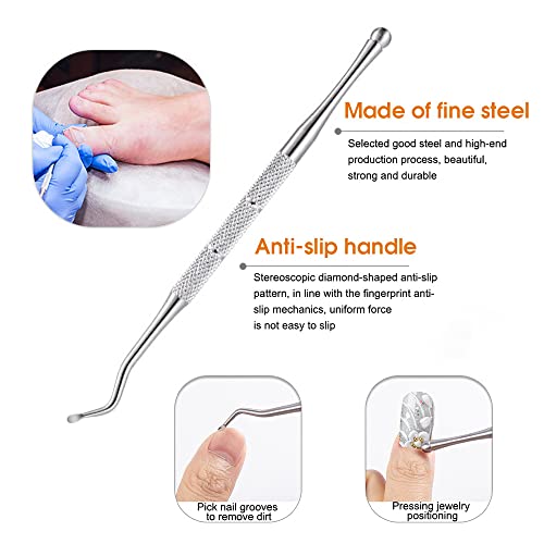 MAYCREATE® Ingrown Toenail Clippers for Thick Toenails Wide Jaw Opening Nail Curved and Slant Straight Blade Edge 12PCS Stainless Steel Toe Clipper Men
