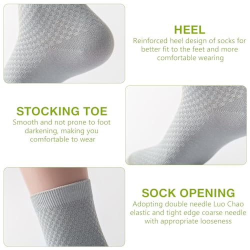 MAYCREATE® Bamboo Ankle Socks for Men - Bamboo Cotton Fiber Ankle Length Half Terry Socks Ideal for Gym, Running, Casual Wear with Odor Control Comfort Pack of 5