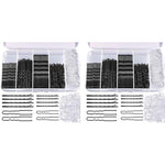 MAYCREATE® 600PCS Bobby Pins Hair U Pins with Mini Rubber Ties Stylish Metal for Updos Holding Stray Strands Accessories for Girls Women Black